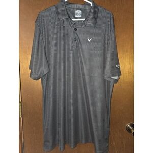 Callaway Opti-Dri Golf Polo Shirt Men's XLT Black White Geometric